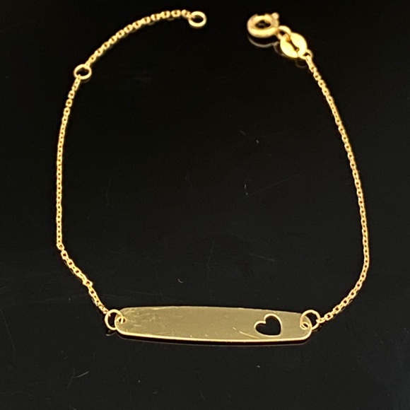 USA Jewelry - Baby 14K Yellow Gold Cut-Out Adjustable Bracelet